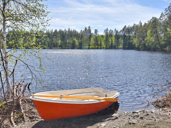 hauseigenes Ruderboot am See