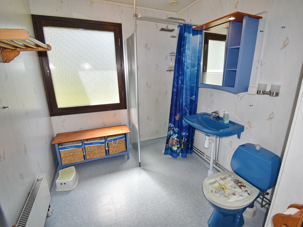 Badezimmer mit WC und Dusche im Erdgeschoss